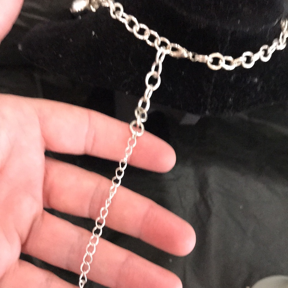 Chunky silver tone/black necklace - Picture 3 of 8